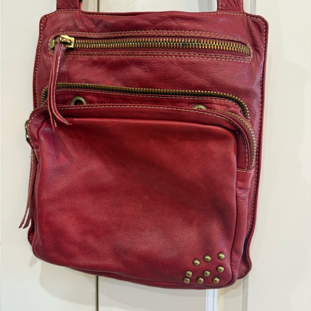 Vintage Marco Buggiani Red Leather Crossbody Bag